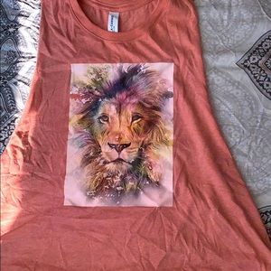 Colorful lion women Crop top